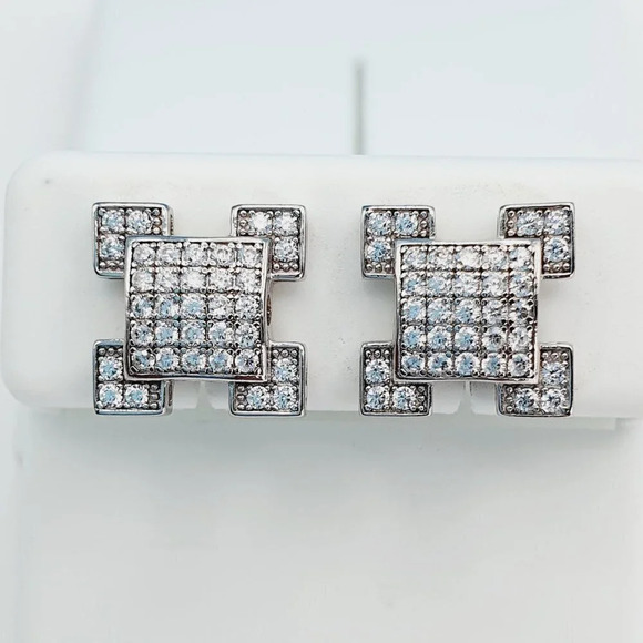 925 Sterling Silver Cubic Zirconia Earrings, U19254790 - Picture 1 of 11